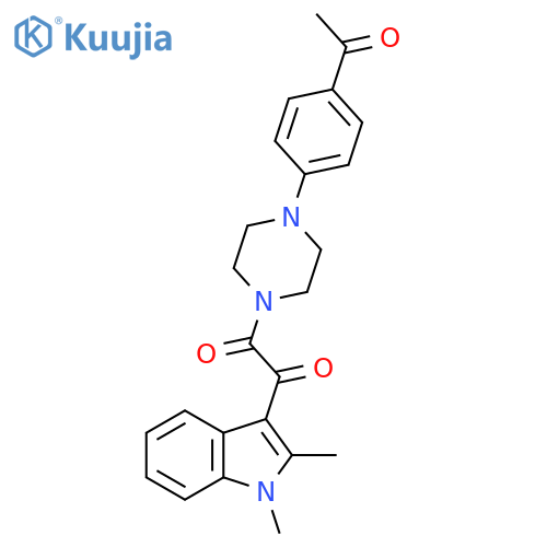 1-4-(4-acetylphenyl)piperazin-1-yl-2-(1,2-dimethyl-1H-indol-3-yl)ethane-1,2-dione structure
