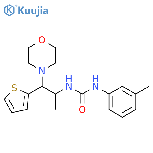1-(3-methylphenyl)-3-1-(morpholin-4-yl)-1-(thiophen-2-yl)propan-2-ylurea structure