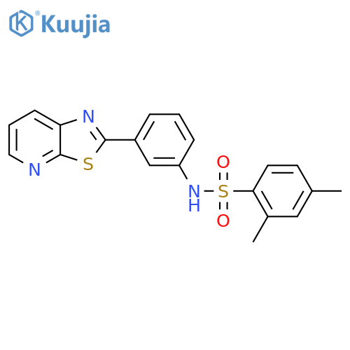 2,4-dimethyl-N-(3-{1,3thiazolo5,4-bpyridin-2-yl}phenyl)benzene-1-sulfonamide structure