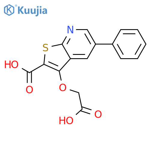 THIENO[2,3-B]PYRIDINE-2-CARBOXYLIC ACID, 3-(CARBOXYMETHOXY)-5-PHENYL- structure