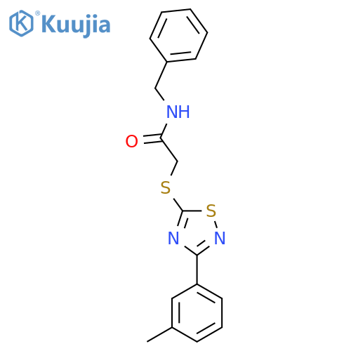 N-benzyl-2-{3-(3-methylphenyl)-1,2,4-thiadiazol-5-ylsulfanyl}acetamide structure