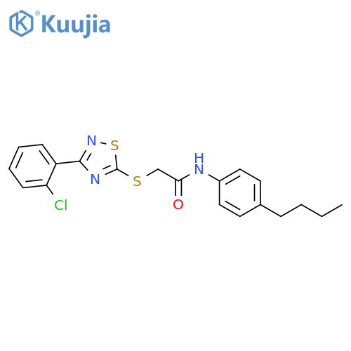 N-(4-butylphenyl)-2-{3-(2-chlorophenyl)-1,2,4-thiadiazol-5-ylsulfanyl}acetamide structure