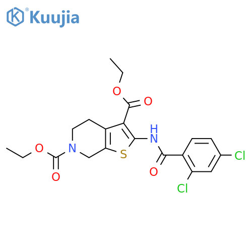 3,6-diethyl 2-(2,4-dichlorobenzamido)-4H,5H,6H,7H-thieno2,3-cpyridine-3,6-dicarboxylate structure
