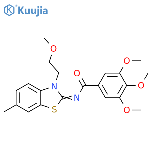 3,4,5-trimethoxy-N-(2Z)-3-(2-methoxyethyl)-6-methyl-2,3-dihydro-1,3-benzothiazol-2-ylidenebenzamide structure