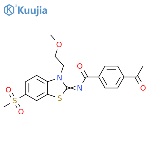 4-acetyl-N-(2Z)-6-methanesulfonyl-3-(2-methoxyethyl)-2,3-dihydro-1,3-benzothiazol-2-ylidenebenzamide structure