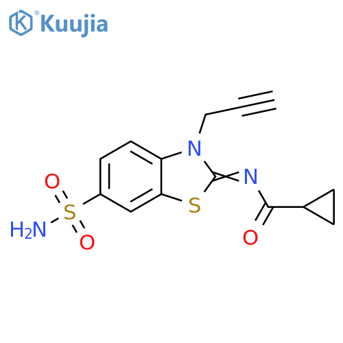 N-(2Z)-3-(prop-2-yn-1-yl)-6-sulfamoyl-2,3-dihydro-1,3-benzothiazol-2-ylidenecyclopropanecarboxamide structure