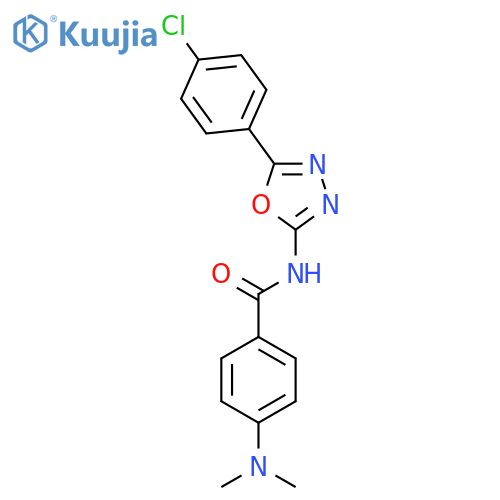 N-5-(4-chlorophenyl)-1,3,4-oxadiazol-2-yl-4-(dimethylamino)benzamide structure