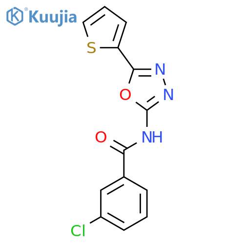 3-chloro-N-5-(thiophen-2-yl)-1,3,4-oxadiazol-2-ylbenzamide structure