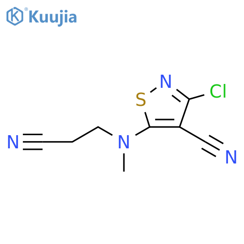3-chloro-5-[(2-cyanoethyl)(methyl)amino]-1,2-thiazole-4-carbonitrile structure