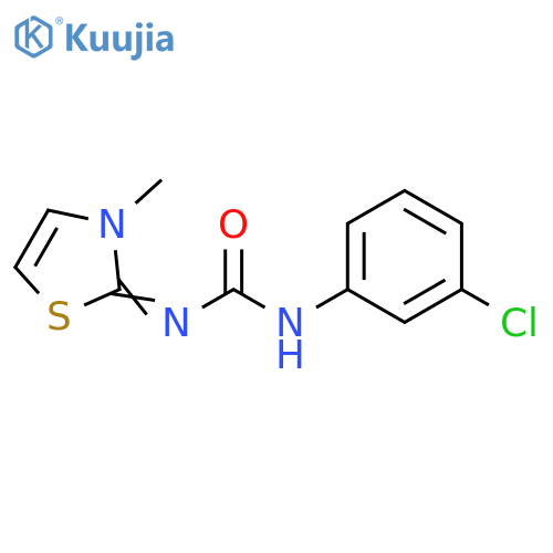 1-(3-chlorophenyl)-3-[(2Z)-3-methyl-2,3-dihydro-1,3-thiazol-2-ylidene]urea structure