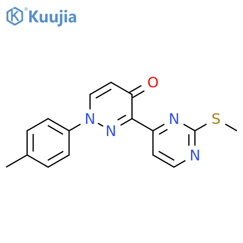 1-(4-methylphenyl)-3-[2-(methylsulfanyl)pyrimidin-4-yl]-1,4-dihydropyridazin-4-one structure