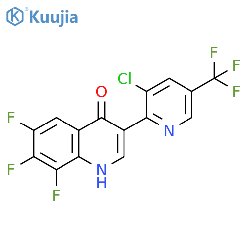 3-[3-Chloro-5-(trifluoromethyl)pyridin-2-yl]-6,7,8-trifluoro-1,4-dihydroquinolin-4-one structure