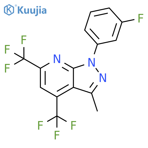 1H-Pyrazolo[3,4-b]pyridine, 1-(3-fluorophenyl)-3-methyl-4,6-bis(trifluoromethyl)- structure