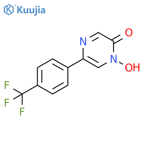 1-hydroxy-5-[4-(trifluoromethyl)phenyl]-1,2-dihydropyrazin-2-one structure