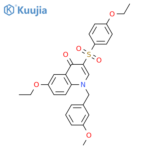 6-ethoxy-3-(4-ethoxybenzenesulfonyl)-1-(3-methoxyphenyl)methyl-1,4-dihydroquinolin-4-one structure