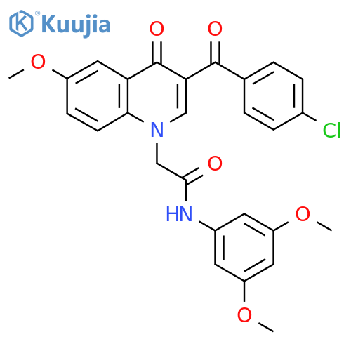 2-3-(4-chlorobenzoyl)-6-methoxy-4-oxo-1,4-dihydroquinolin-1-yl-N-(3,5-dimethoxyphenyl)acetamide structure