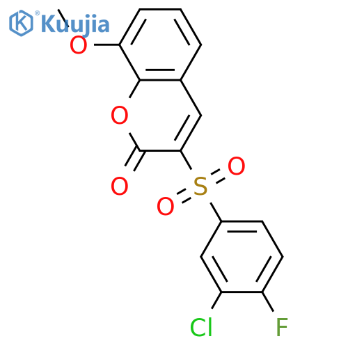 3-(3-Chloro-4-fluorobenzenesulfonyl)-8-methoxy-2H-chromen-2-one structure