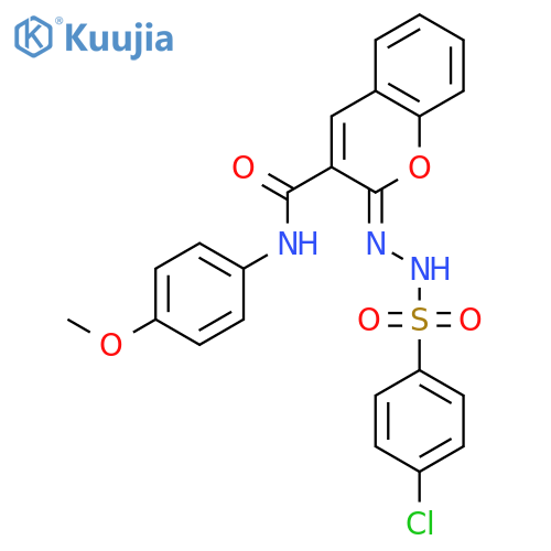 (2Z)-2-(4-chlorobenzenesulfonamido)imino-N-(4-methoxyphenyl)-2H-chromene-3-carboxamide structure