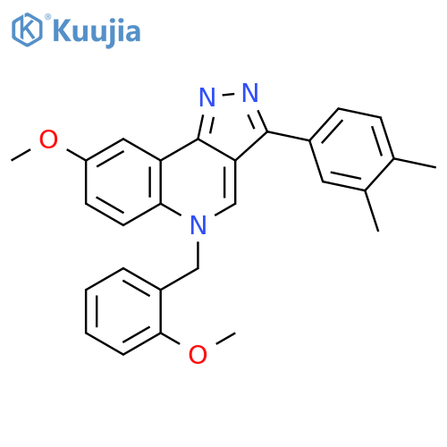 3-(3,4-dimethylphenyl)-8-methoxy-5-(2-methoxyphenyl)methyl-5H-pyrazolo4,3-cquinoline structure