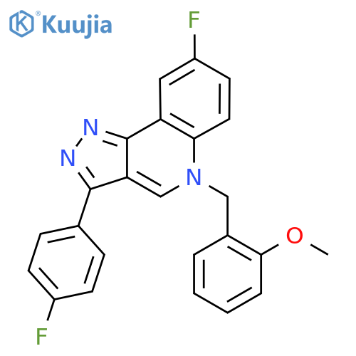 8-fluoro-3-(4-fluorophenyl)-5-(2-methoxyphenyl)methyl-5H-pyrazolo4,3-cquinoline structure
