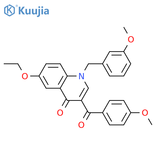 6-ethoxy-3-(4-methoxybenzoyl)-1-(3-methoxyphenyl)methyl-1,4-dihydroquinolin-4-one structure
