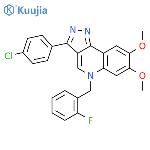 3-(4-chlorophenyl)-5-(2-fluorophenyl)methyl-7,8-dimethoxy-5H-pyrazolo4,3-cquinoline structure