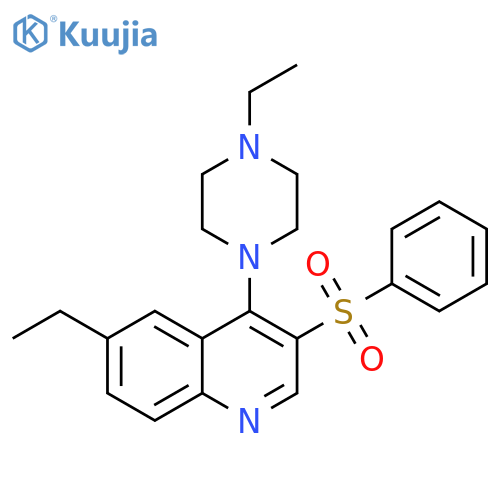 3-(benzenesulfonyl)-6-ethyl-4-(4-ethylpiperazin-1-yl)quinoline structure