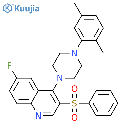 3-(benzenesulfonyl)-4-4-(2,5-dimethylphenyl)piperazin-1-yl-6-fluoroquinoline structure