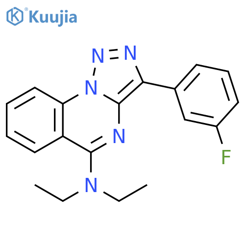 N,N-diethyl-3-(3-fluorophenyl)-1,2,3triazolo1,5-aquinazolin-5-amine structure