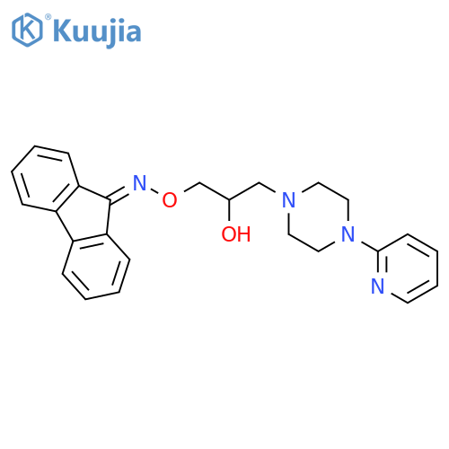 1-{(9H-fluoren-9-ylidene)aminooxy}-3-4-(pyridin-2-yl)piperazin-1-ylpropan-2-ol structure