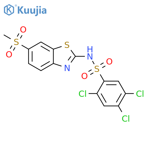2,4,5-trichloro-N-(6-methanesulfonyl-1,3-benzothiazol-2-yl)benzene-1-sulfonamide structure