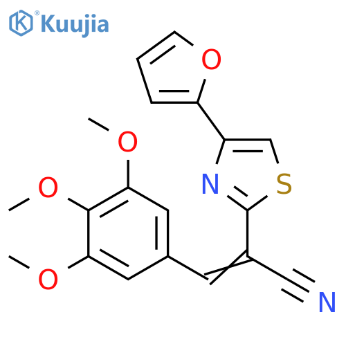 (2E)-2-4-(furan-2-yl)-1,3-thiazol-2-yl-3-(3,4,5-trimethoxyphenyl)prop-2-enenitrile structure