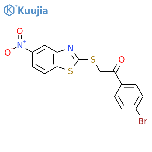 1-(4-bromophenyl)-2-(5-nitro-1,3-benzothiazol-2-yl)sulfanylethan-1-one structure