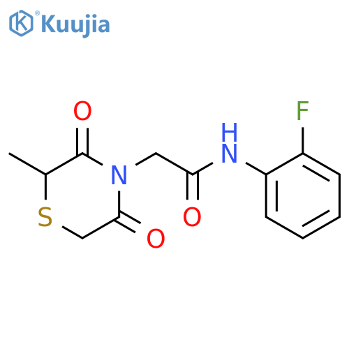 N-(2-fluorophenyl)-2-(2-methyl-3,5-dioxothiomorpholin-4-yl)acetamide structure