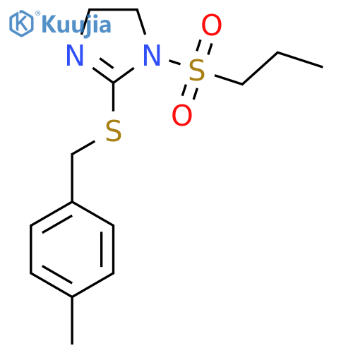 2-{(4-methylphenyl)methylsulfanyl}-1-(propane-1-sulfonyl)-4,5-dihydro-1H-imidazole structure