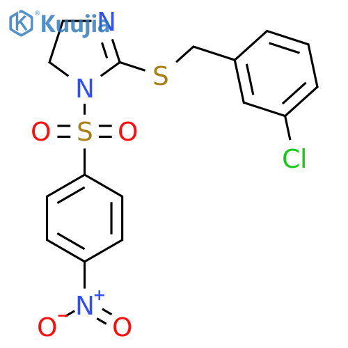 2-{(3-chlorophenyl)methylsulfanyl}-1-(4-nitrobenzenesulfonyl)-4,5-dihydro-1H-imidazole structure
