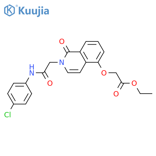 ethyl 2-(2-{(4-chlorophenyl)carbamoylmethyl}-1-oxo-1,2-dihydroisoquinolin-5-yl)oxyacetate structure
