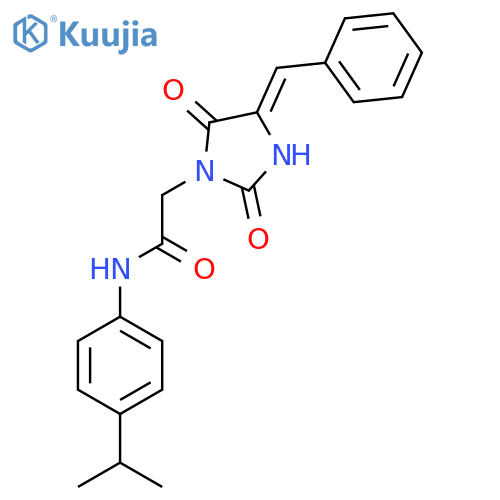 2-(4Z)-2,5-dioxo-4-(phenylmethylidene)imidazolidin-1-yl-N-4-(propan-2-yl)phenylacetamide structure