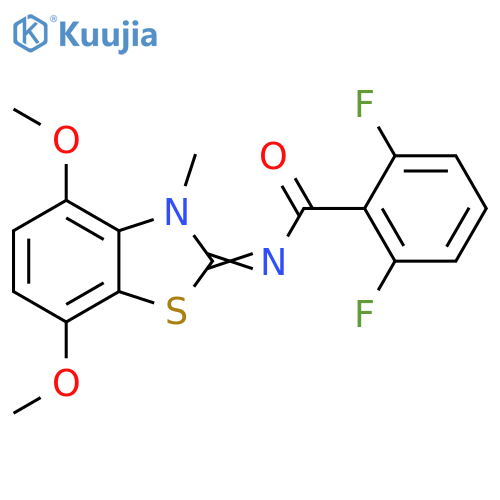 N-(2Z)-4,7-dimethoxy-3-methyl-2,3-dihydro-1,3-benzothiazol-2-ylidene-2,6-difluorobenzamide structure