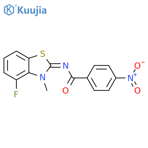 N-(2Z)-4-fluoro-3-methyl-2,3-dihydro-1,3-benzothiazol-2-ylidene-4-nitrobenzamide structure
