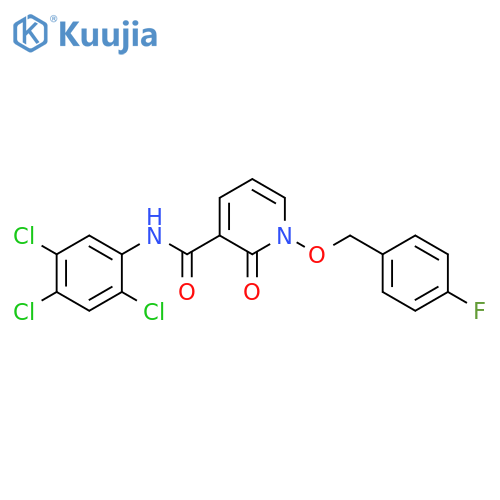 1-(4-fluorophenyl)methoxy-2-oxo-N-(2,4,5-trichlorophenyl)-1,2-dihydropyridine-3-carboxamide structure