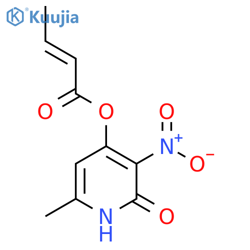 6-methyl-3-nitro-2-oxo-1,2-dihydropyridin-4-yl (2E)-but-2-enoate structure