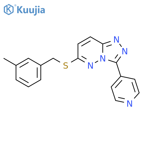 4-(6-{(3-methylphenyl)methylsulfanyl}-1,2,4triazolo4,3-bpyridazin-3-yl)pyridine structure