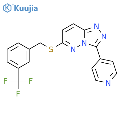 4-6-({3-(trifluoromethyl)phenylmethyl}sulfanyl)-1,2,4triazolo4,3-bpyridazin-3-ylpyridine structure