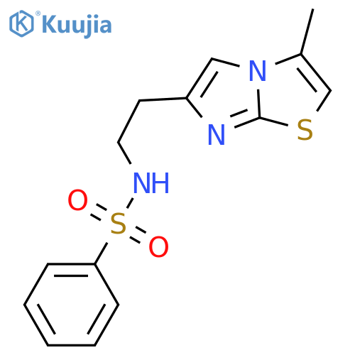 N-(2-{3-methylimidazo2,1-b1,3thiazol-6-yl}ethyl)benzenesulfonamide structure