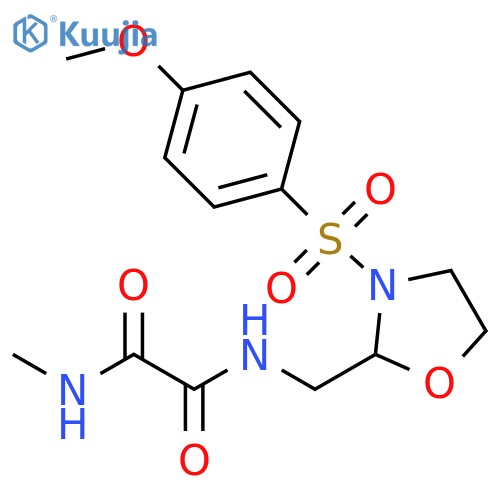 N'-{3-(4-methoxybenzenesulfonyl)-1,3-oxazolidin-2-ylmethyl}-N-methylethanediamide structure