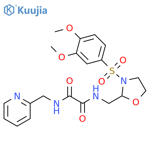 N-{3-(3,4-dimethoxybenzenesulfonyl)-1,3-oxazolidin-2-ylmethyl}-N'-(pyridin-2-yl)methylethanediamide structure