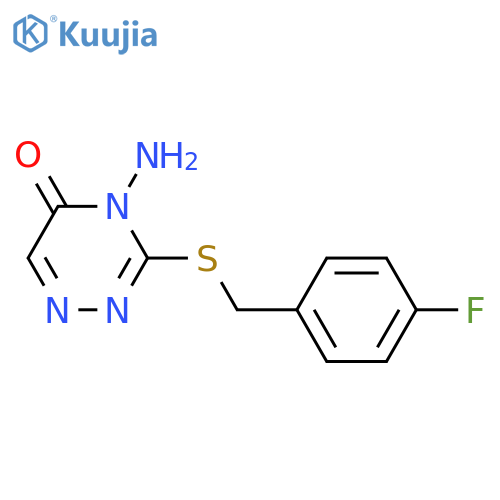 4-amino-3-{(4-fluorophenyl)methylsulfanyl}-4,5-dihydro-1,2,4-triazin-5-one structure
