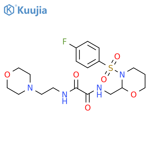 N-{3-(4-fluorobenzenesulfonyl)-1,3-oxazinan-2-ylmethyl}-N'-2-(morpholin-4-yl)ethylethanediamide structure