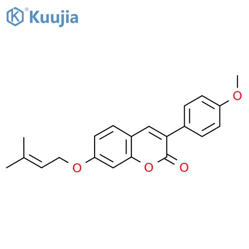 3-(4-methoxyphenyl)-7-(3-methylbut-2-en-1-yl)oxy-2H-chromen-2-one structure